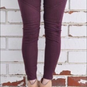 SEXY Motto biker pants- Burgundy, or white